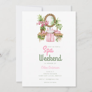 Pink Summertime Glam Bachelorette Weekend Einladung
