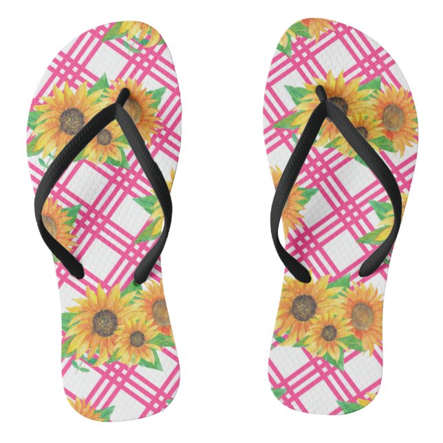 Pink Sunflower Flip Flops (Fußbett)