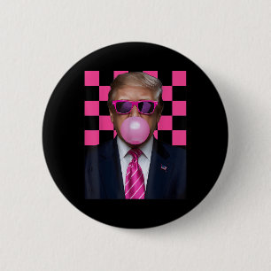 Pink Sungles Trump Bubble Gum Shirt 2024 Vote Pres Button