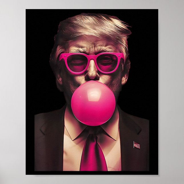 Pink Sungles Trump Bubble Gum Shirt 2024 Vote Pres Poster (Vorne)