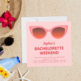 Pink Sunnies Beach Bachelorette Wochenende Einladung