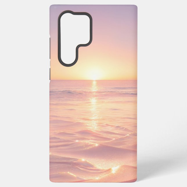 Pink Sunset Beach Phone Case Samsung Galaxy Hülle (Rückseite)
