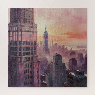Pink Sunset Cityscape Szene