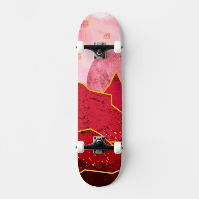 Pink Sunset Skateboard (Vorderseite)