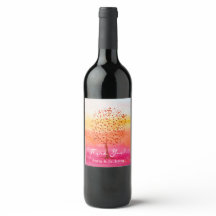 Pink Sunset Wasserfarbe Handgemalt Danke