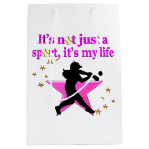 PINK SUPER STAR SOFTBALL IST MEIN LEBENSDESIGN MITTLERE GESCHENKTÜTE