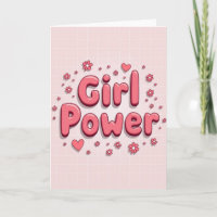 Pink Süße Mädchen Power Karte