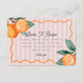 Pink Süsse Pastel Citrus Bridal Gemeinsames Rezept Begleitkarte