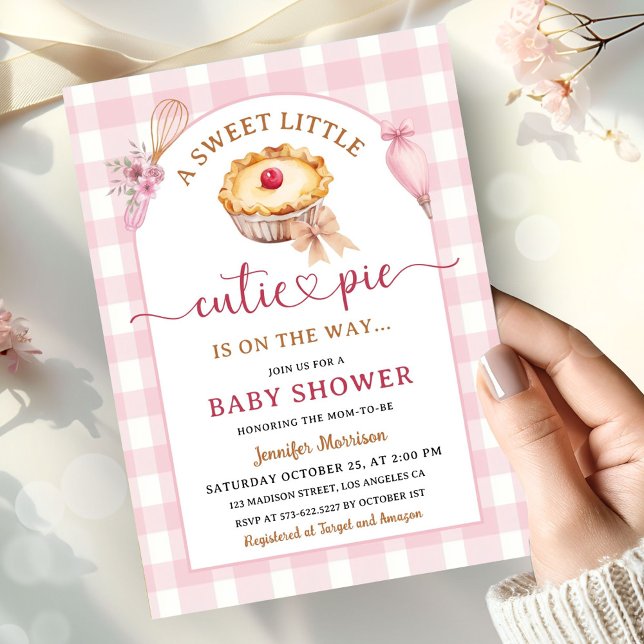 Pink Süsse Pie Babydusche Einladung (Von Creator hochgeladen)