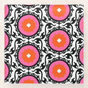 Pink Suzani Muster Glasuntersetzer