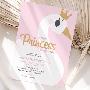 Pink Swan Baby Dusche Einladung