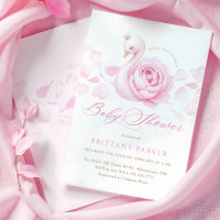 Pink Swan Floral Baby Dusche