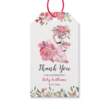 Pink Swan und Rose Babydusche Vielen Dank Tag