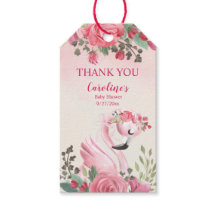 Pink Swan und Rose Babydusche Vielen Dank Tag