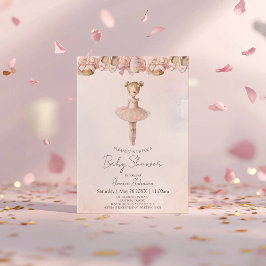 Pink Sweet Ballerina Baby Dusche Einladung