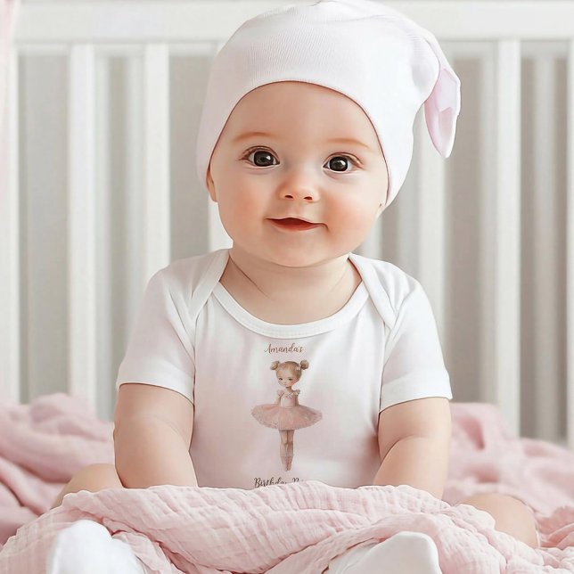Pink Sweet Ballerina Birthday Baby Strampler (Von Creator hochgeladen)