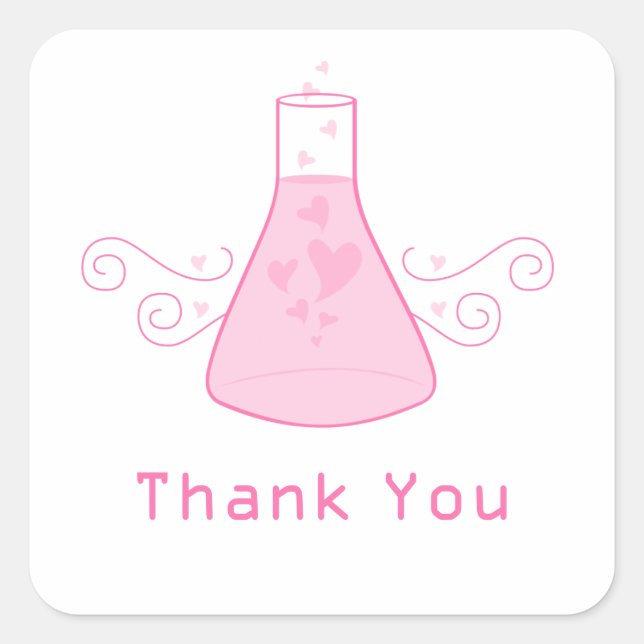 Pink Sweet Chemie Vielen Dank für Ihre Aufkleber (Vorderseite)