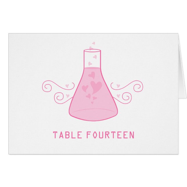 Pink Sweet Chemistry Tischnummer Card (Vorderseite (Horizontal))