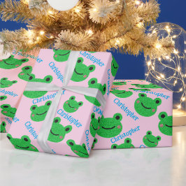 Pink Sweet Life Frog Muster Geschenkpapier