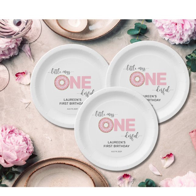 Pink Sweet Little MIs 1. Geburtstag Pappteller (Von Creator hochgeladen)