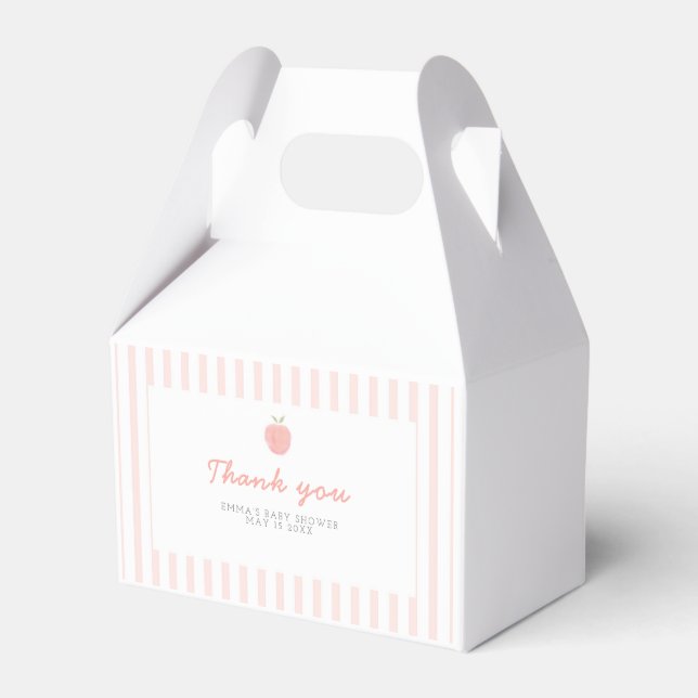 Pink Sweet Little Peach Gevor Box Label Geschenkschachtel (Vorderseite)