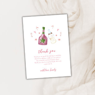 Pink Sweet Poppin Champagner Flaschen Babydusche Dankeskarte