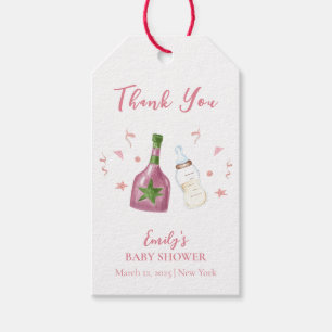 Pink Sweet Poppin Champagner Flaschen Babydusche Geschenkanhänger