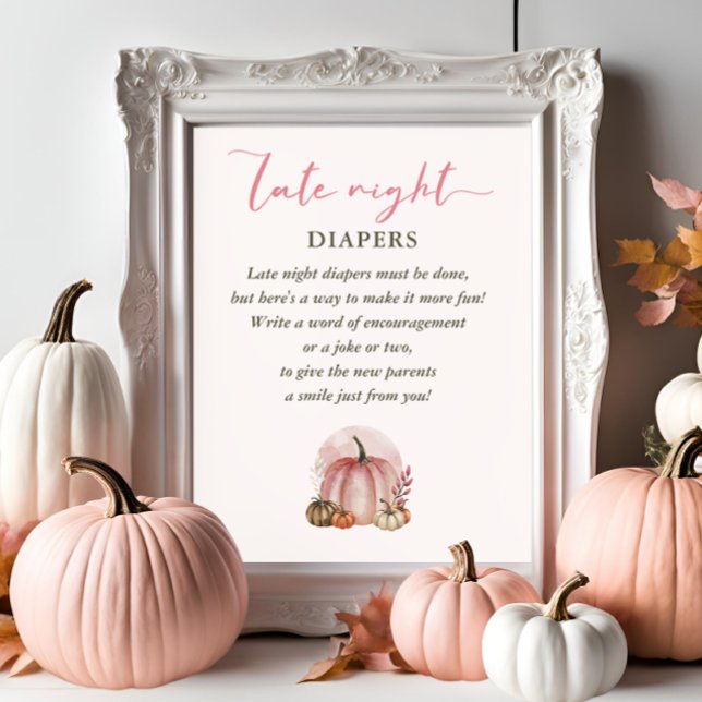 Pink Sweet Pumpkin Baby Dusche Spate Night Diapers Poster (Von Creator hochgeladen)
