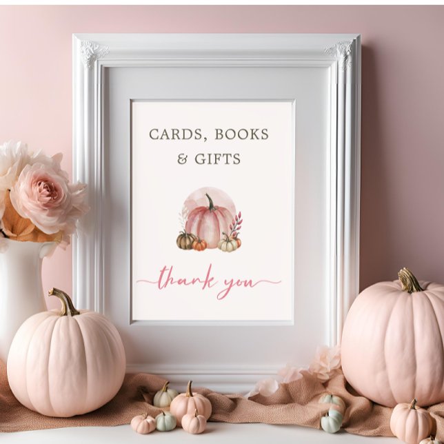Pink Sweet Pumpkin Baby Duschkarte Book Gift Poster (Von Creator hochgeladen)