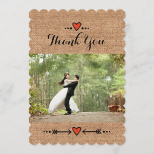 Pink Sweethearearts & Arrows Burlap Danke - B3