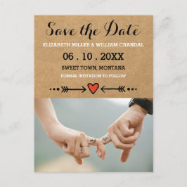 Pink Sweethearst & Arrows Verlobung Save the Date Ankündigungspostkarte