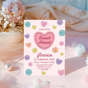 Pink Sweetheart Candy Valentine Birthday Einladung