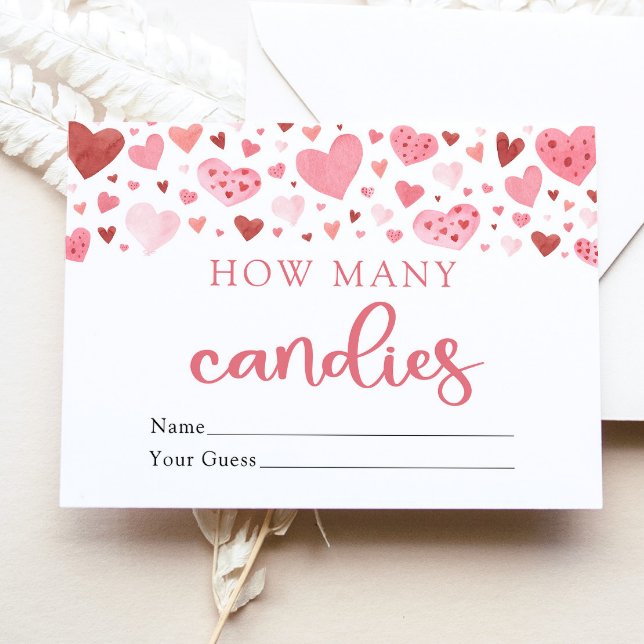 Pink Sweetheart Valentine Wie viele Candies Spiel Einladung (Von Creator hochgeladen)