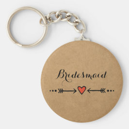 Pink Sweethearts & Arrows Rustic Bridesmaid Schlüsselanhänger