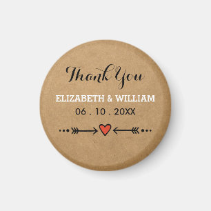 Pink Sweethearts & Arrows Rustic Wedding Vielen Da Magnet