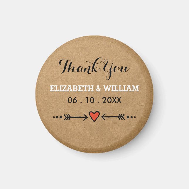 Pink Sweethearts & Arrows Rustic Wedding Vielen Da Magnet (Vorne)