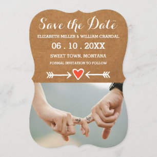 Pink Sweethearts & Arrows Weiß Save the Date