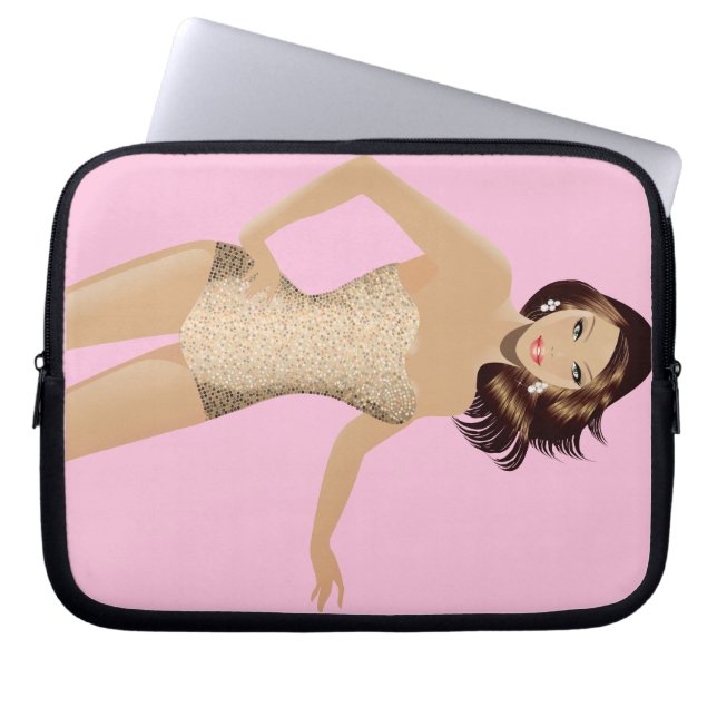 Pink Swimsuit Girl Laptop Case (Vorderseite)