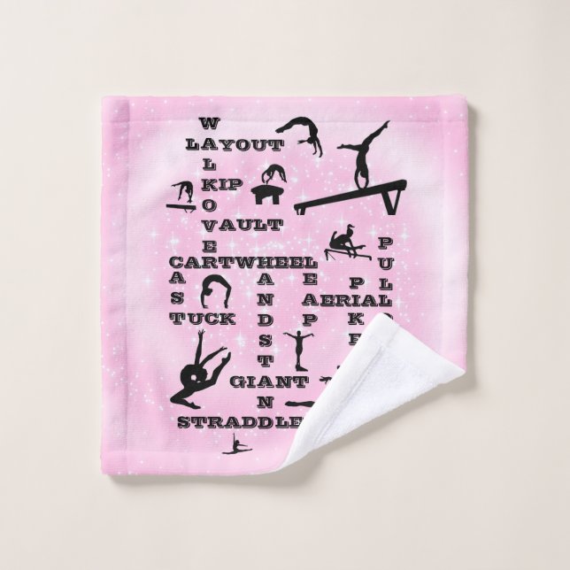 Pink Swirl Gymnastik Crosswords Wash Tuch Handtuch (Waschlappen)