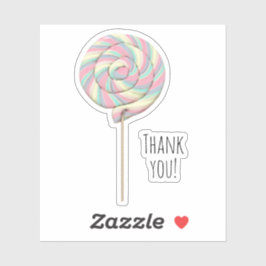 Pink Swirl Lollipop Contour Sticker