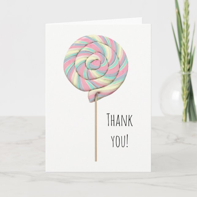 Pink Swirl Lollipop Grußkarte Karte (Vorderseite)