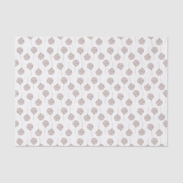 Pink Swirl Lollipop Tissue Paper Seidenpapier (Vorderseite)