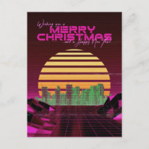 Pink Synthwave Weihnachten