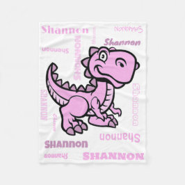 Pink T Rex Dinosaur Fleece Blanket