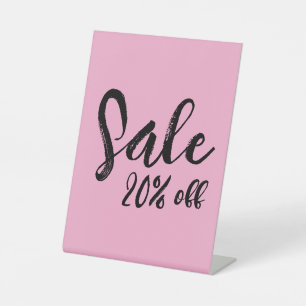 Pink Tabletop Verkaufszeichen für Kleinunternehmen Sockelschild