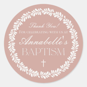 Pink Talavera Tile Spanische Fiesta Taufe Gefallen Runder Aufkleber