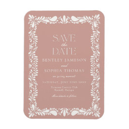 Pink Talavera Tile Spanish Fiesta Save the Date Magnet