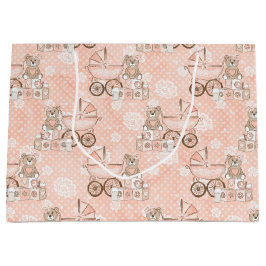 PINK & TAN BABY GIRL PRAM BLOCKS GROßE GESCHENKTÜTE