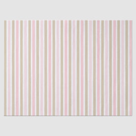 PINK TAN WHITE STRIPED PATTERN SEIDENPAPIER