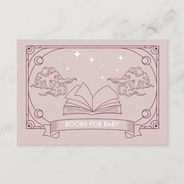 Pink Tarot Babydusche Bücher für die Babyumschließ Begleitkarte (Vorderseite)